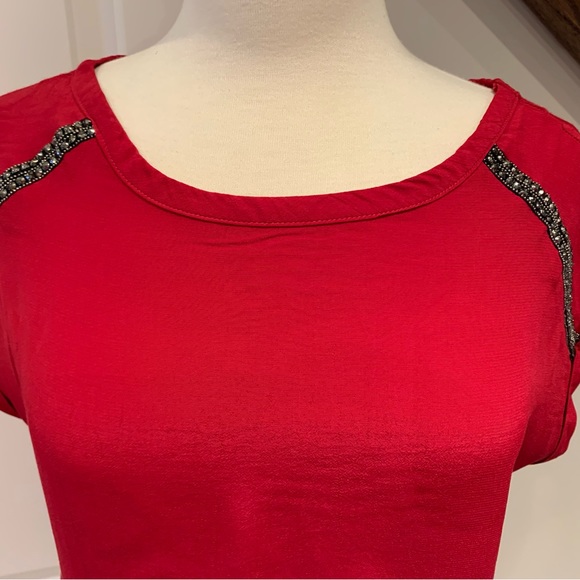 Red short sleeve top, size 12 - Picture 3 of 5